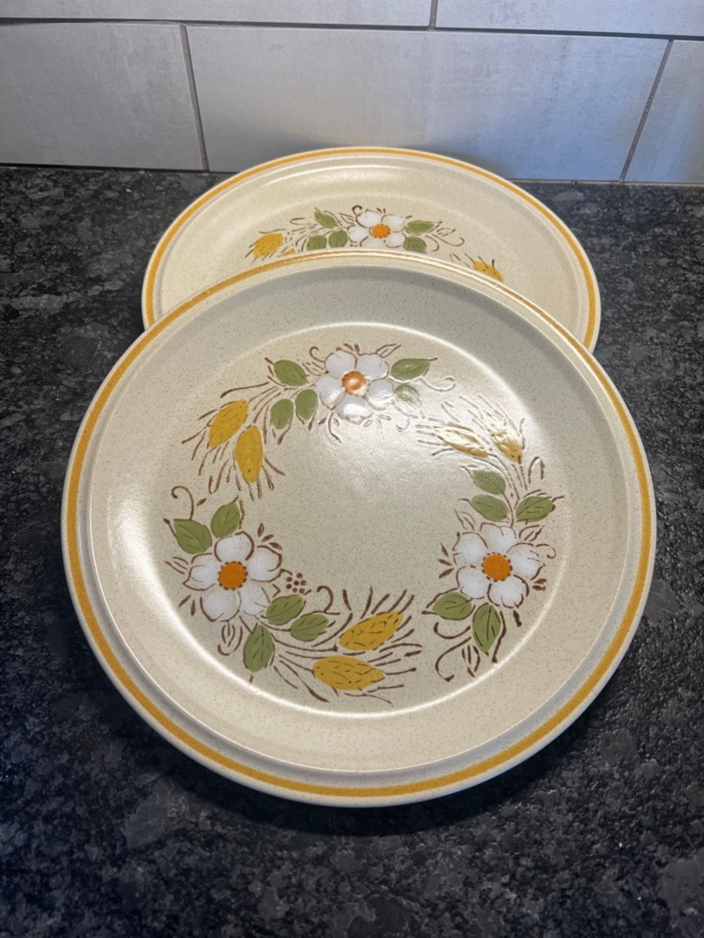 Set of 2 Dinner plates HEARTHSIDE GARDEN FESTIVAL -PRAIRIE FLOWERS-RETIRED. NEW!